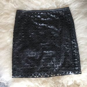Vince Camuto Leather Like Cut Out Skirt